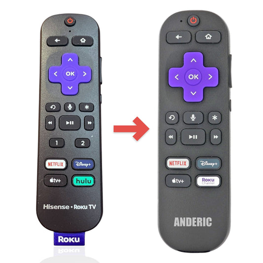 Hisense RC-MC5 ROKU TV Remote Control | Voice | RF | Headphone Jack | Favorites | Netflix | Disney + | Apple TV + | Hulu - 3226001169