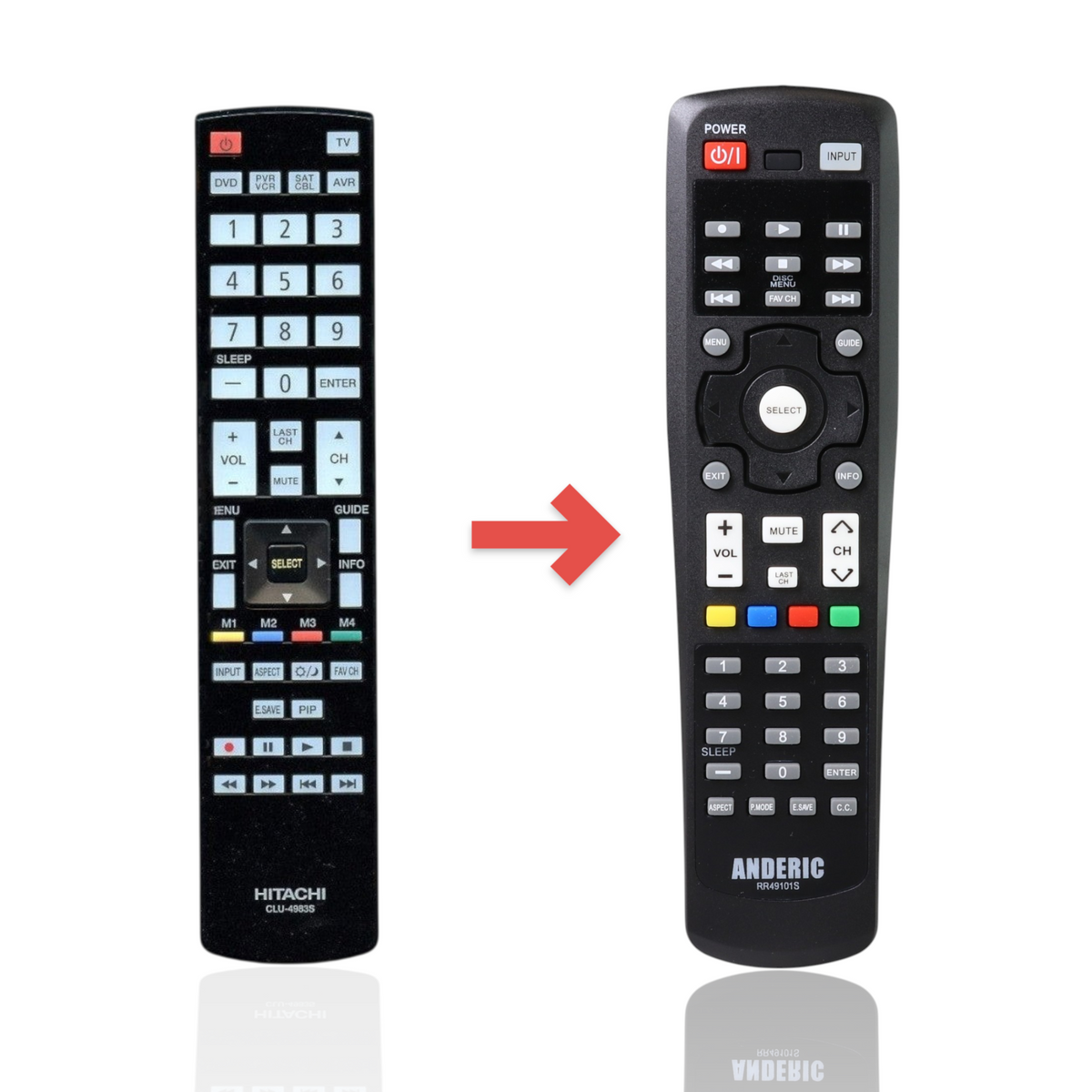 Hitachi CLU4983S TV Remote Control