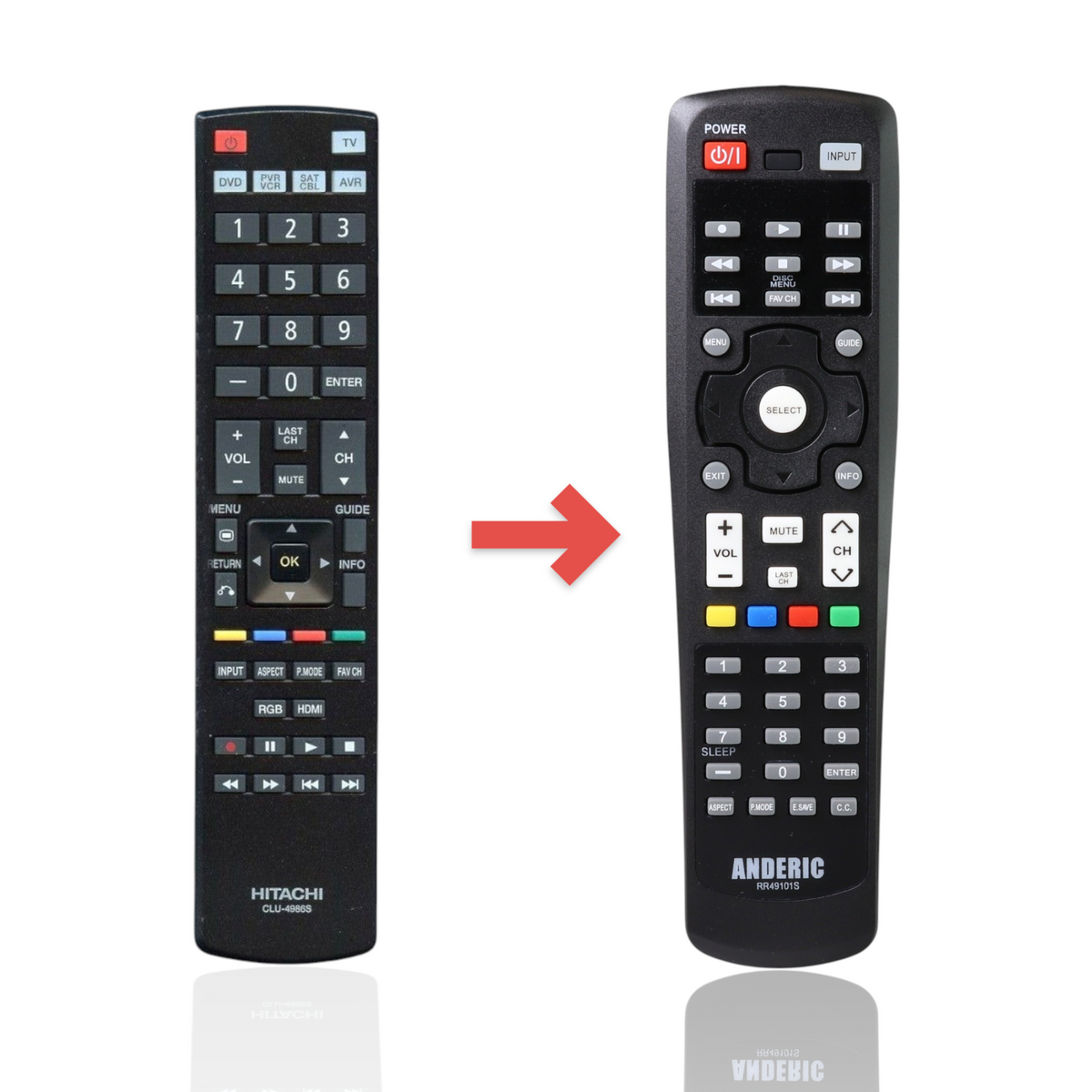 Hitachi CLU4986S TV Remote Control