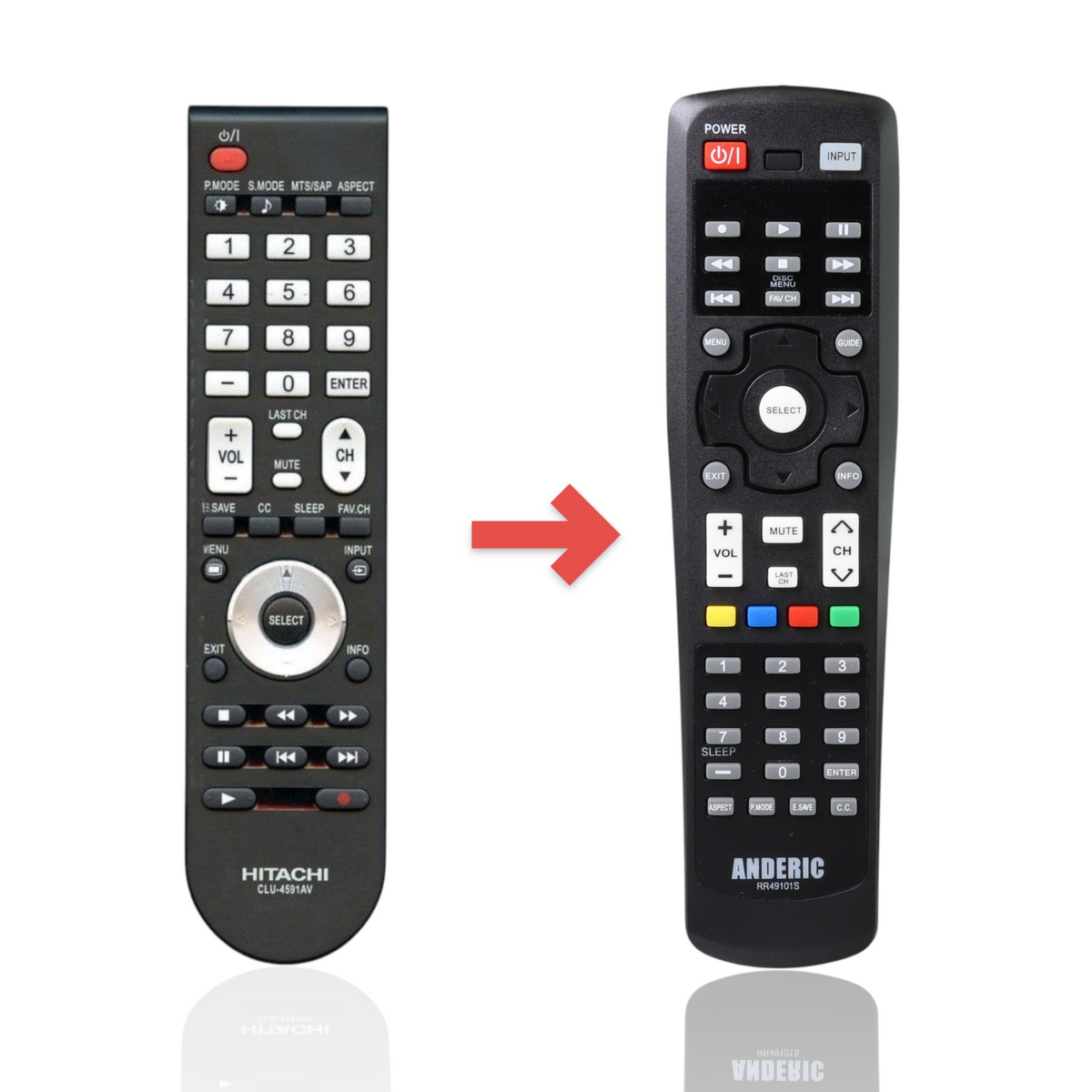 Hitachi CLU4591AV TV Remote Control