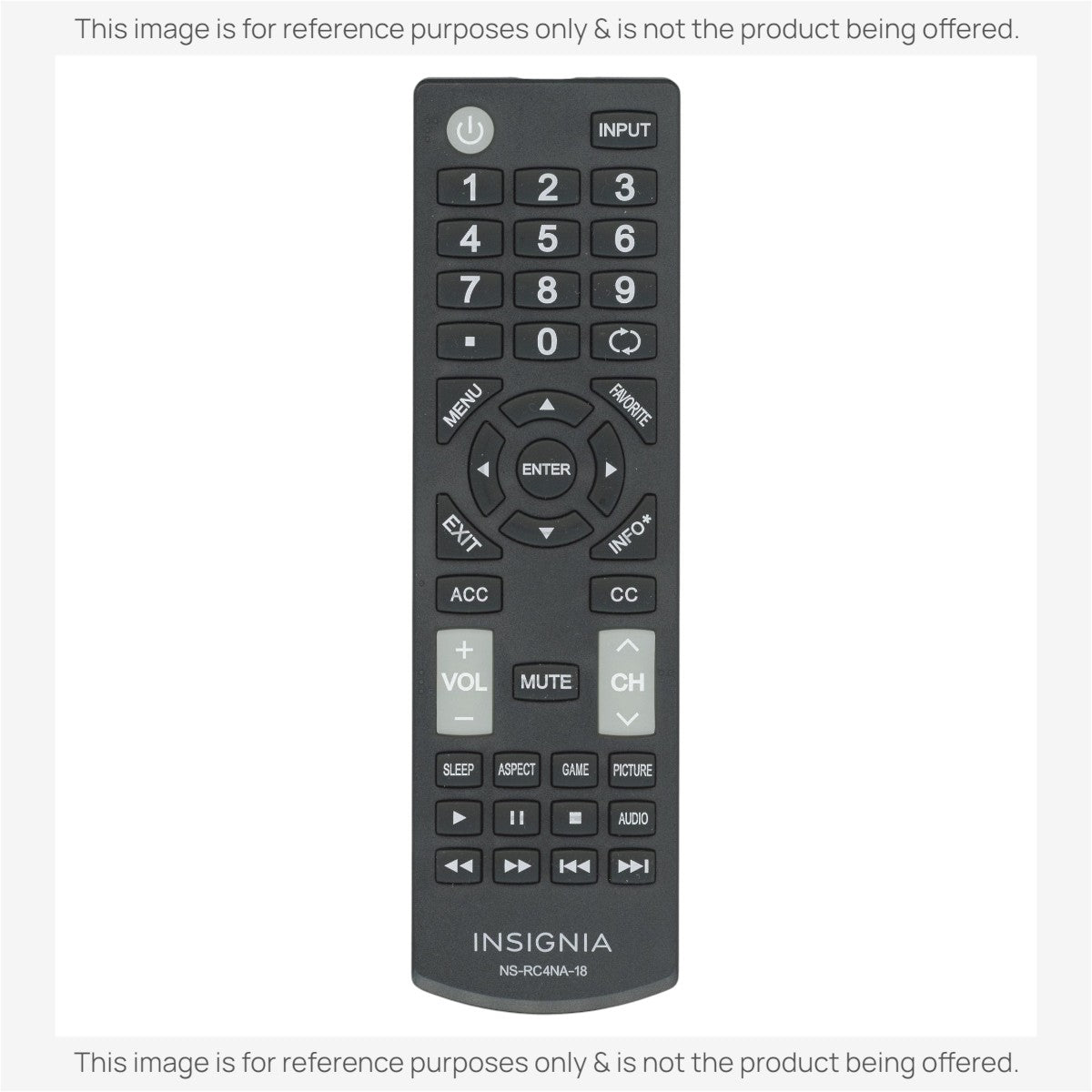 Insignia NS-RC4NA-18 TV Remote Control - NSRC4NA18