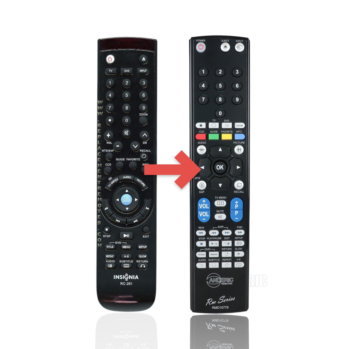 Insignia RC261 TV/DVD Combo Remote Control - ES06480