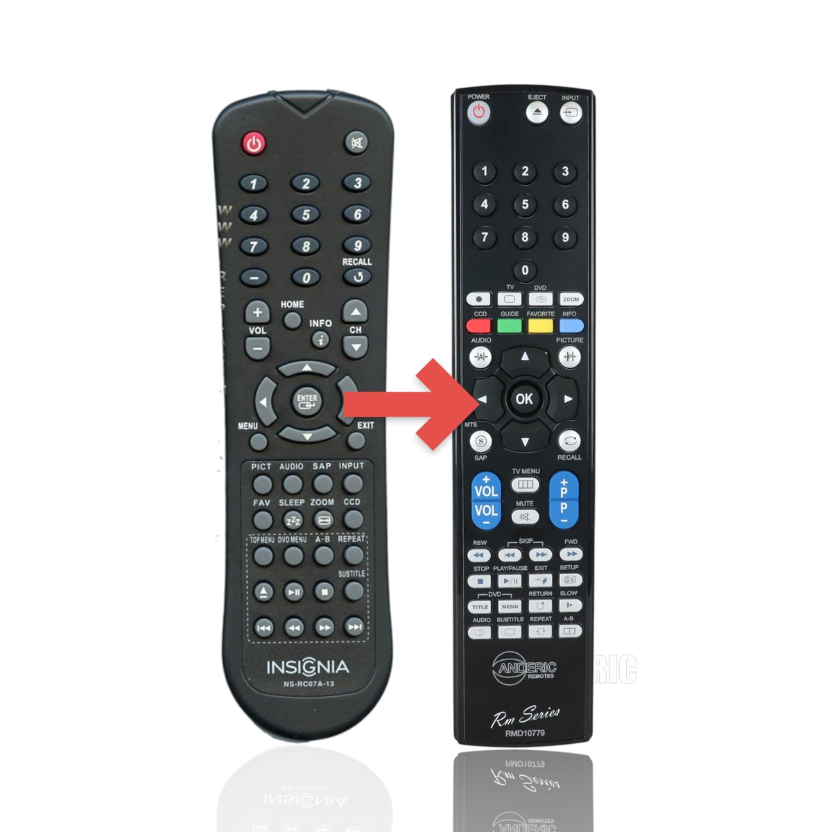 Insignia NSRC07A13 TV/DVD Remote Control