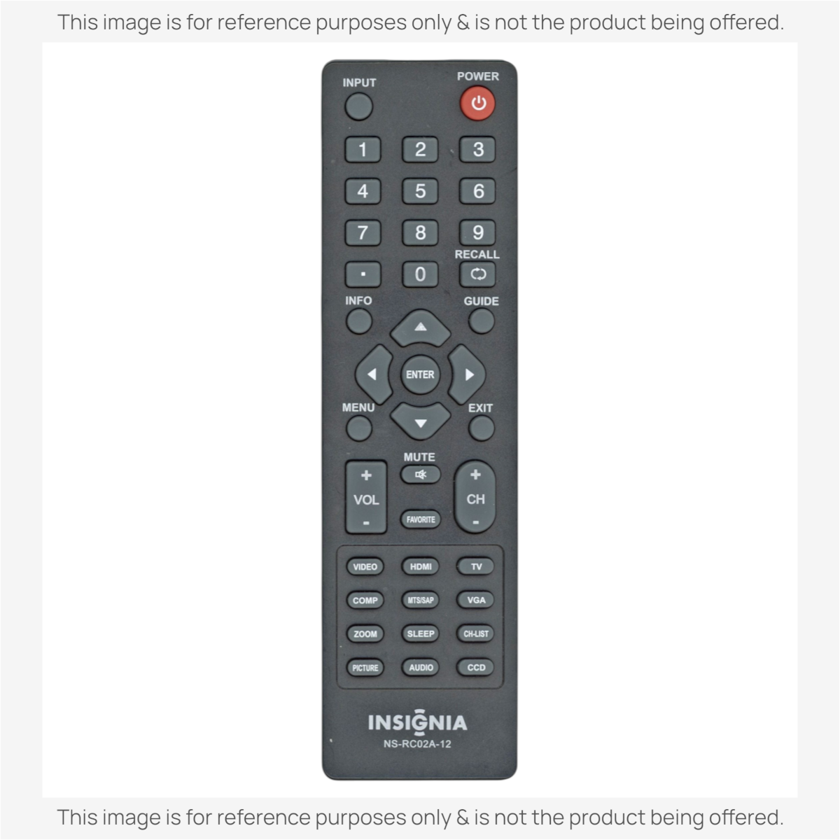 Insignia NSRC02A12 TV Remote Control