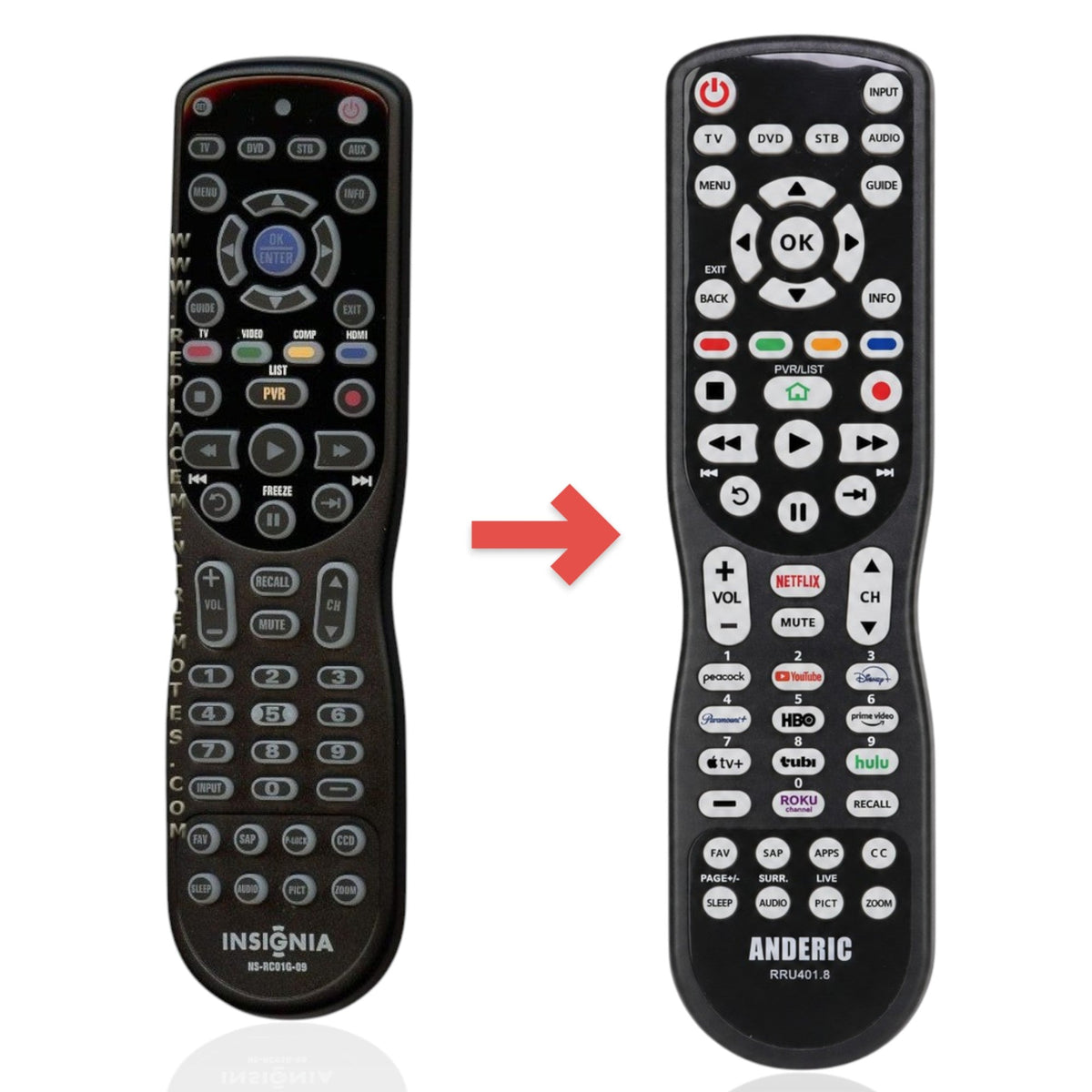 Insignia 098TRABDHNEBYU TV Remote Control
