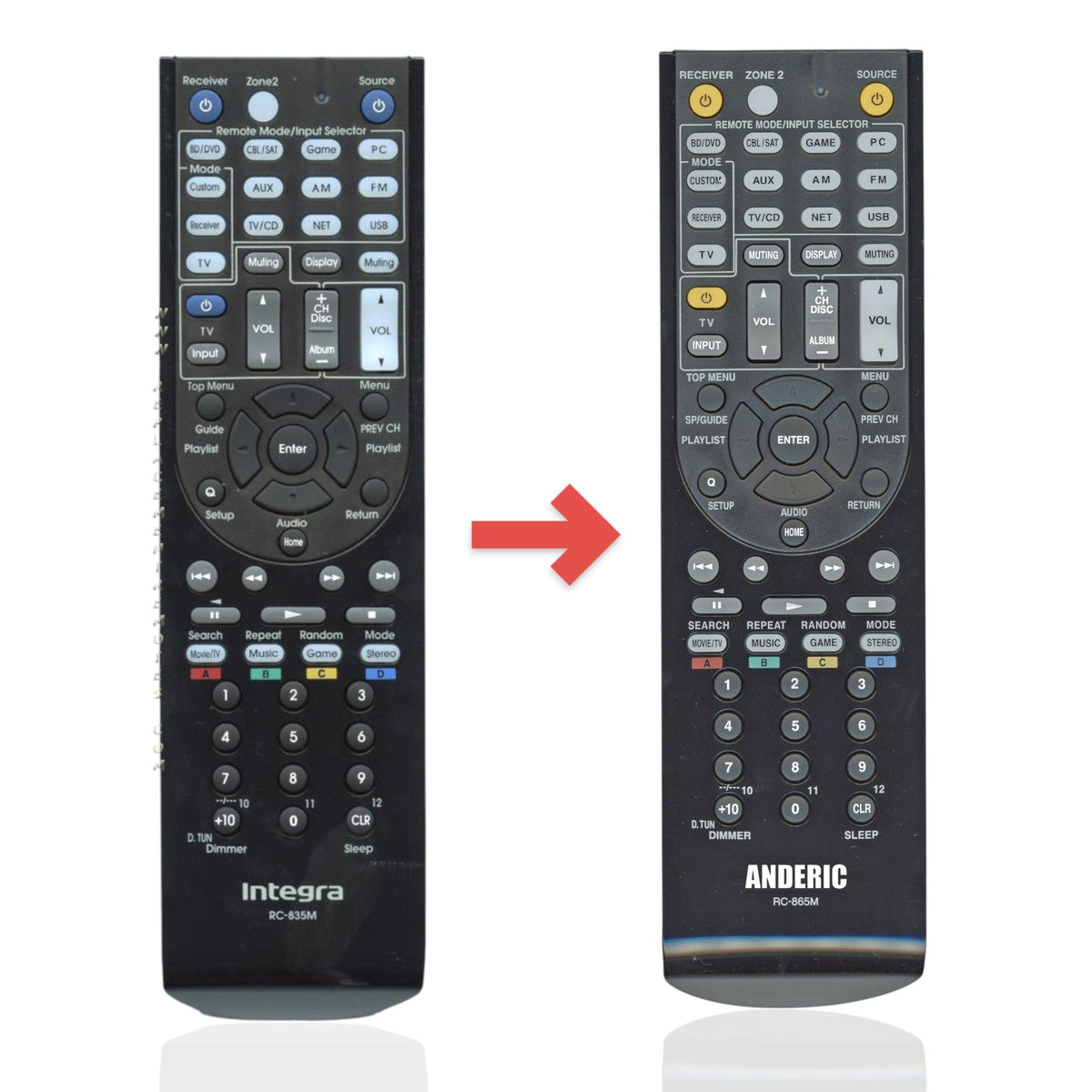 INTEGRA RC835M Receiver Remote Control - 24140835