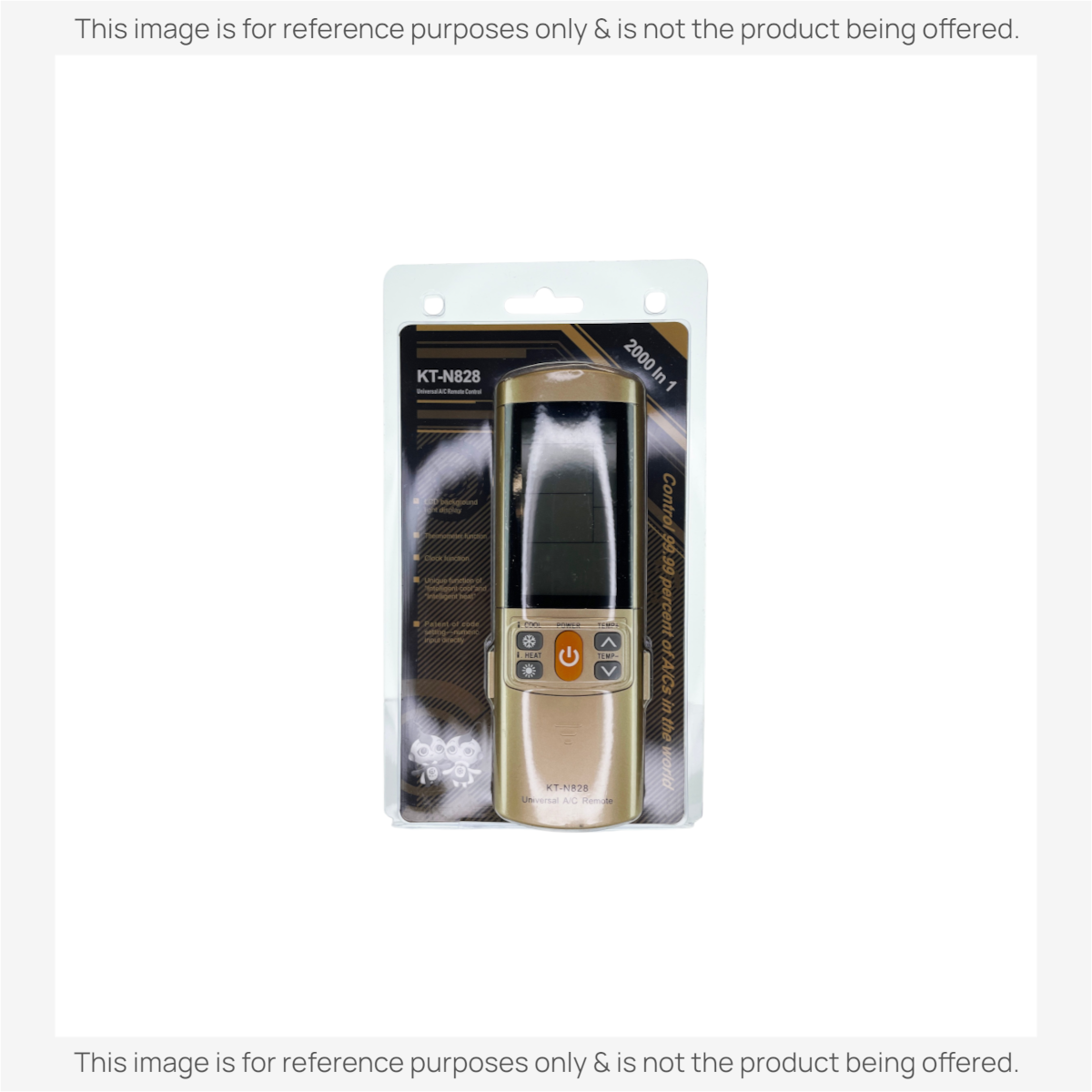 Anderic KTN828 (Gold) Universal Air Conditioner Remote Control for Mini Split, HVAC, Window, and Portable AC