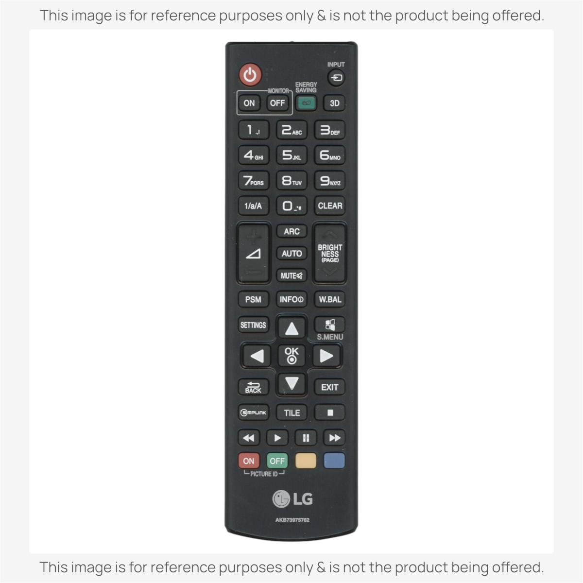 LG AKB73975762 TV Remote Control