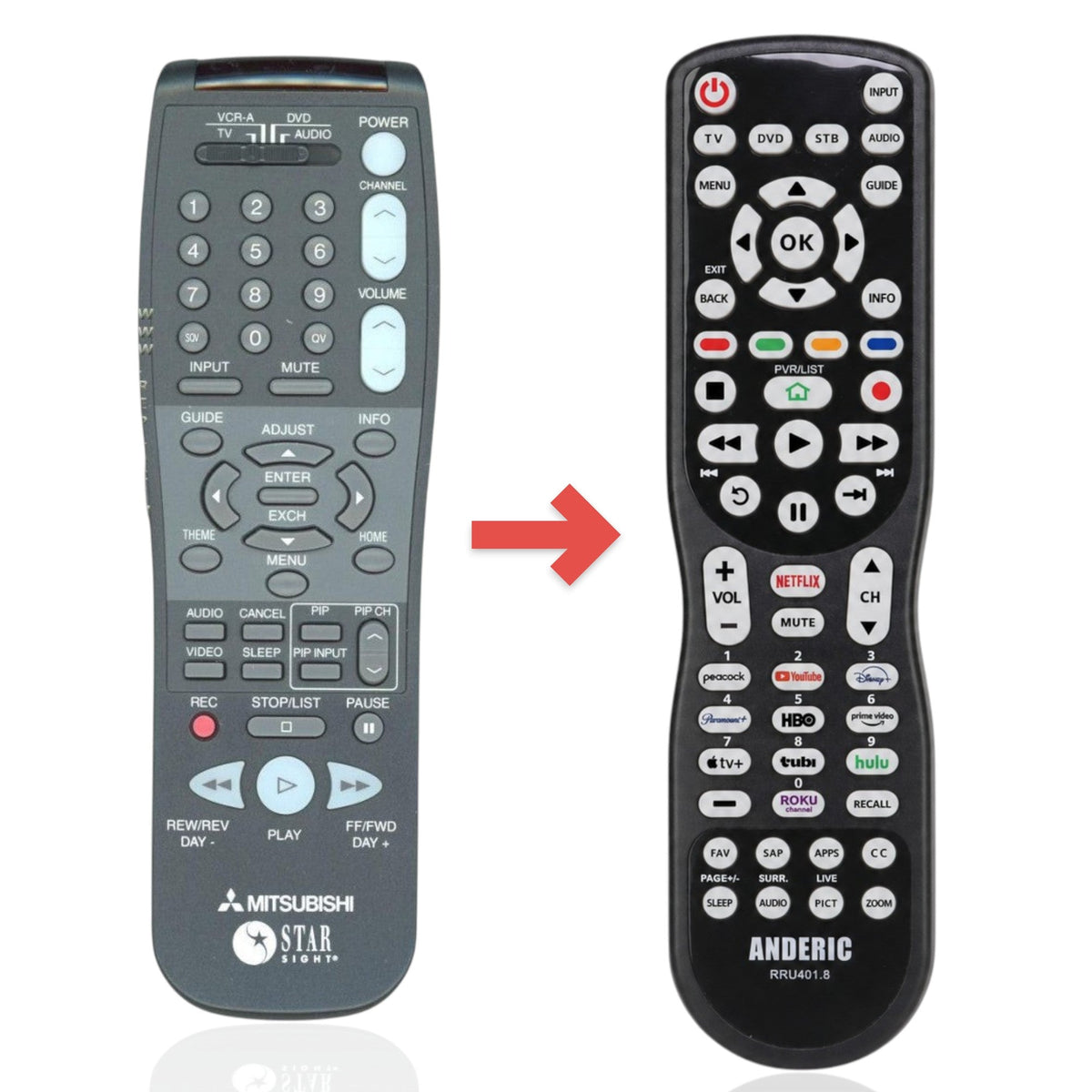 Mitsubishi 290P080A60 TV Remote Control