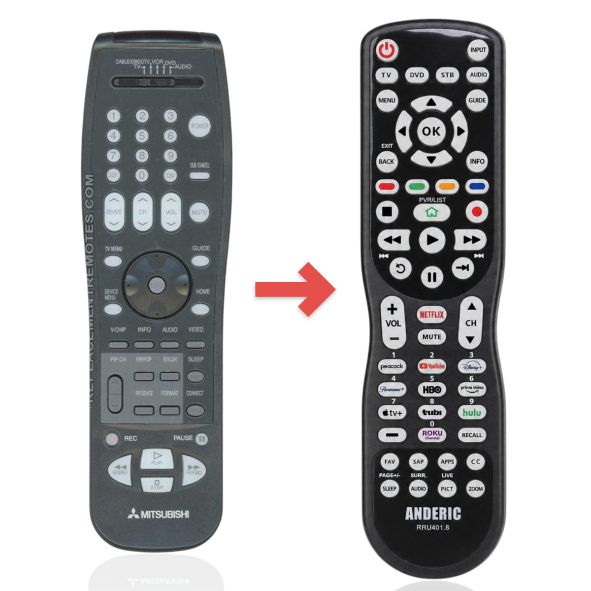 Mitsubishi 290P123A10 TV Remote Control