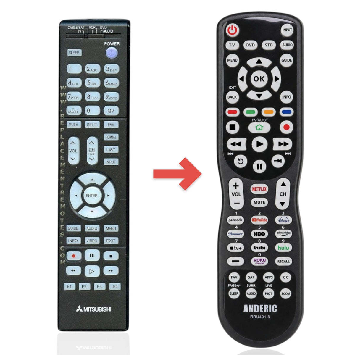 Mitsubishi 290P137A40 TV Remote Control
