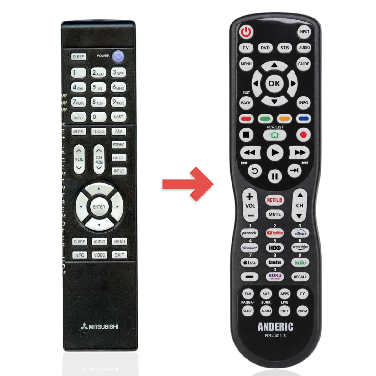 Mitsubishi 290P187010 TV Remote Control