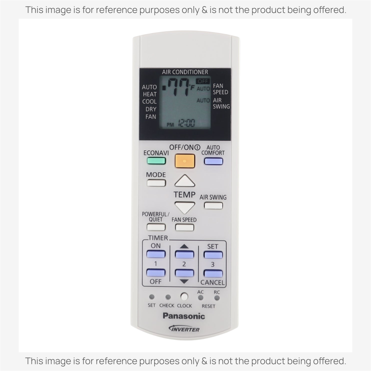 Panasonic CWA75C4567 Indoor Mini Split Ductless Air Conditioner Remote Control with LCD Screen | Thermostatic - CWA75C4567