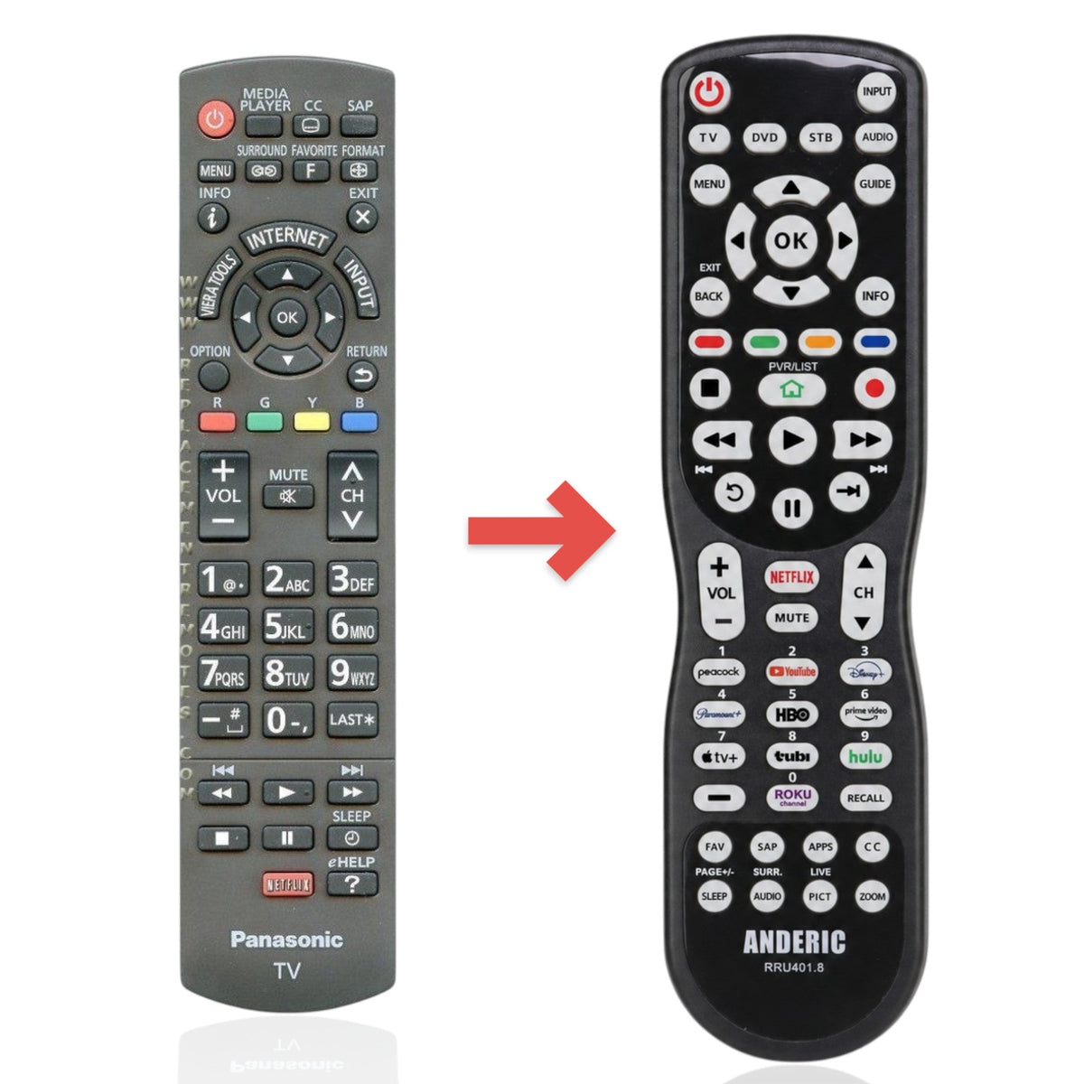 Panasonic N2QAYB000827 TV Remote Control