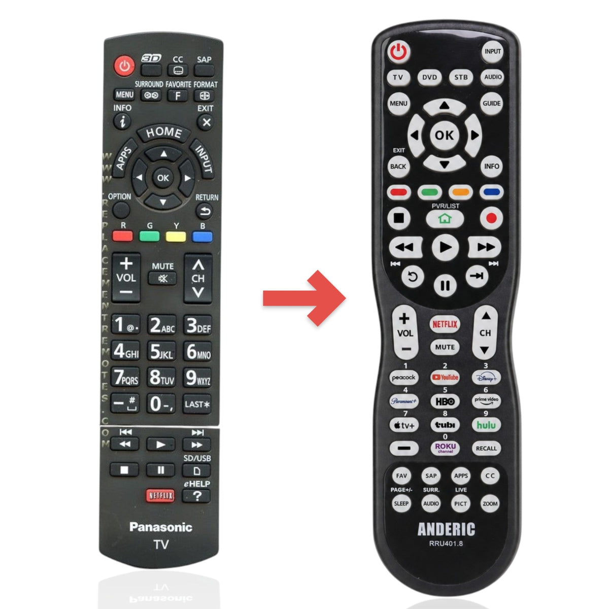 Panasonic N2QAYB000837 TV Remote Control