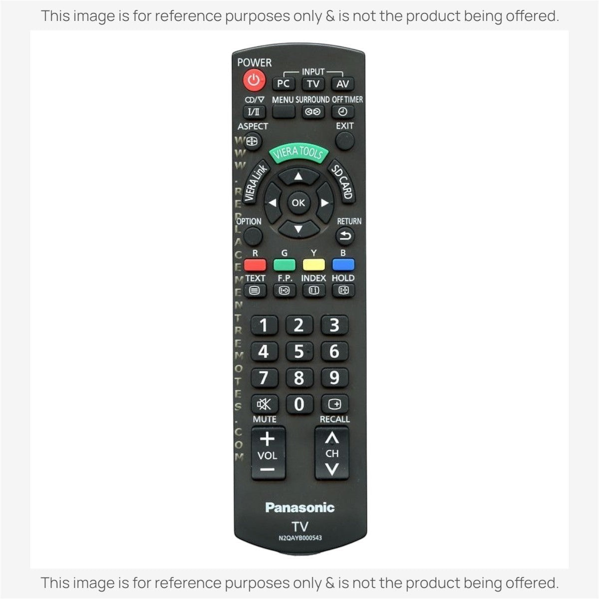 Panasonic N2QAYB000543 TV Remote Control