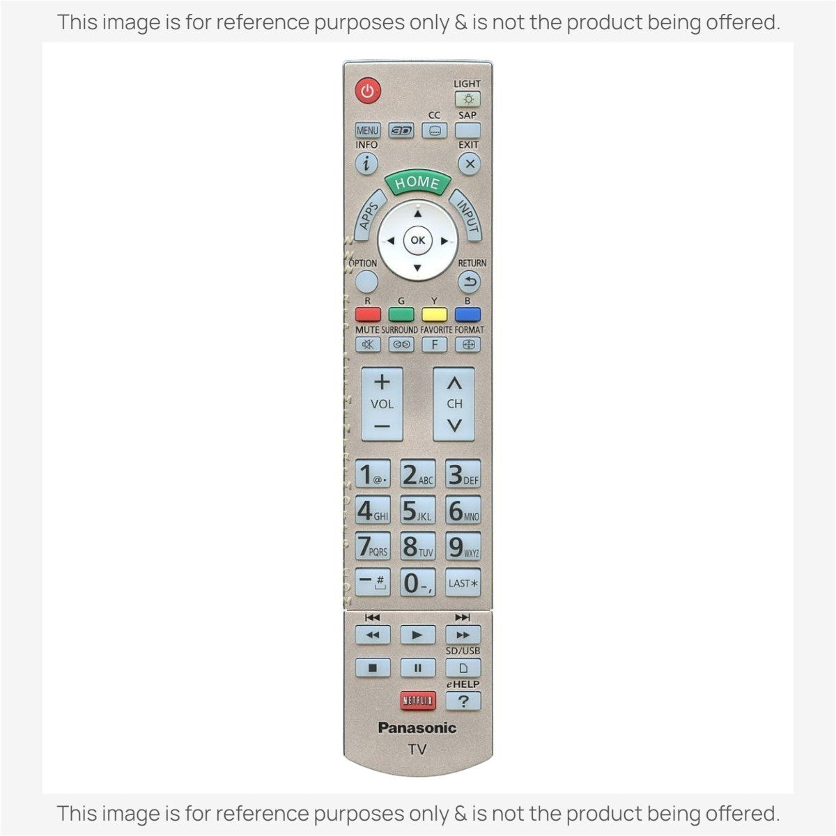 Panasonic N2QAYB000865 TV Remote Control