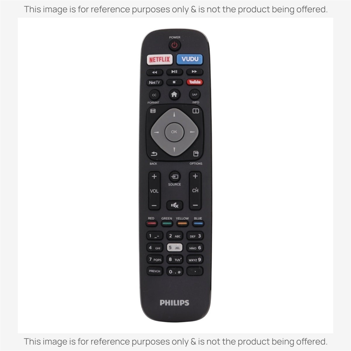 Philips NH503UP TV Remote Control with Netflix, Vudu, NetTV, YouTube Apps – NH503UP