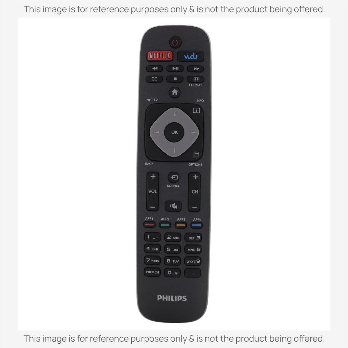 Philips YKF340-001 TV Remote Control | IR | Netflix | Vudu - URMT39JHG004