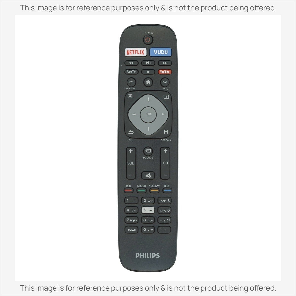 Philips NH500UP Smart TV Remote Control | Netflix | Vudu | Net TV | Youtube | NH500UW - NH500UP
