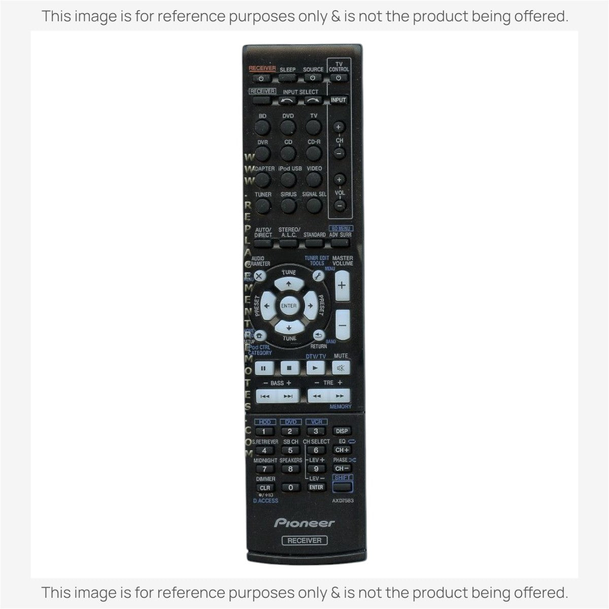 Pioneer AXD7583 Receiver Remote Control