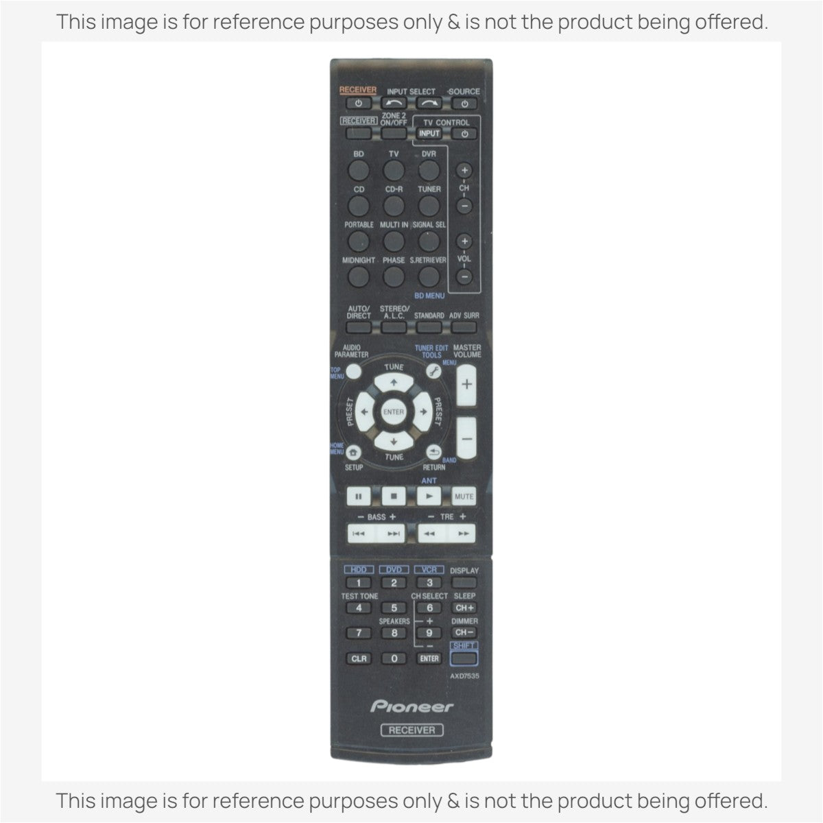 Pioneer AXD7535 Receiver Remote Control