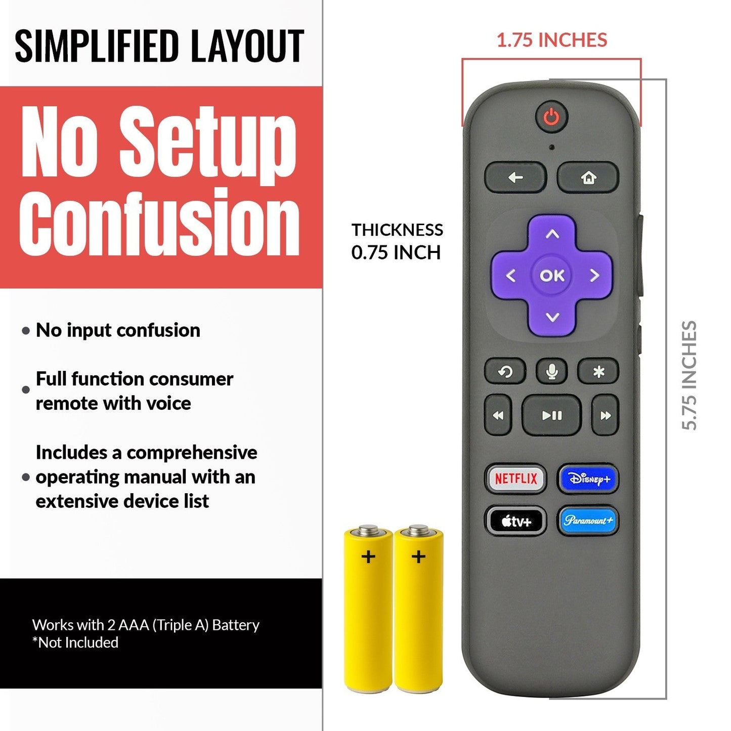 Roku Roku 2 RF Headphone jack Streaming Remote Control - Roku2