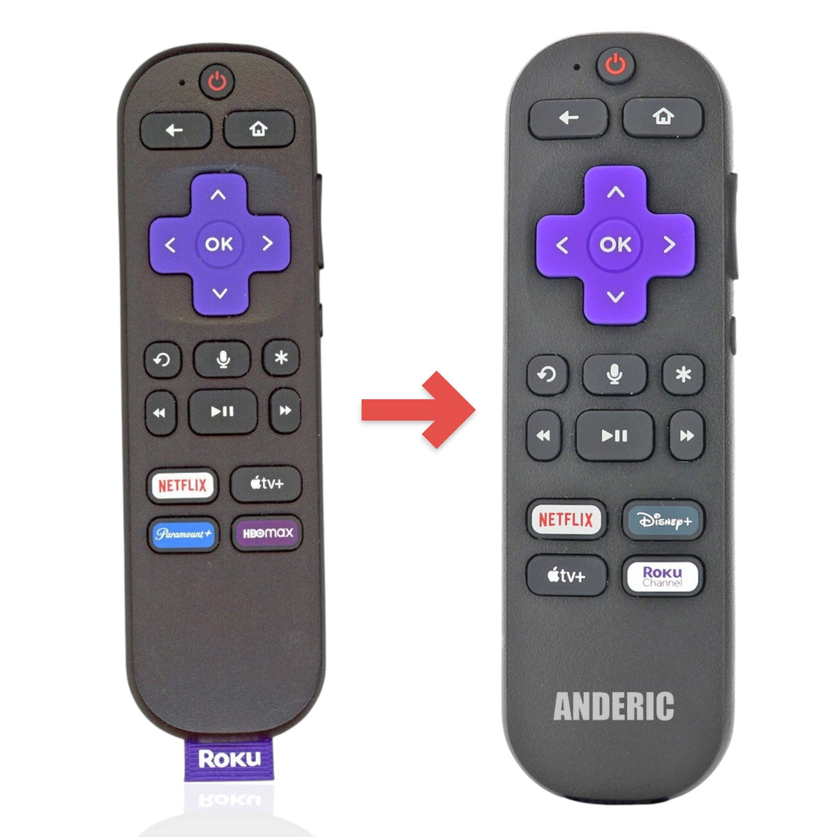 Roku RC-GZ1 Streaming Stick Remote Control | RF | Voice - 3026000034