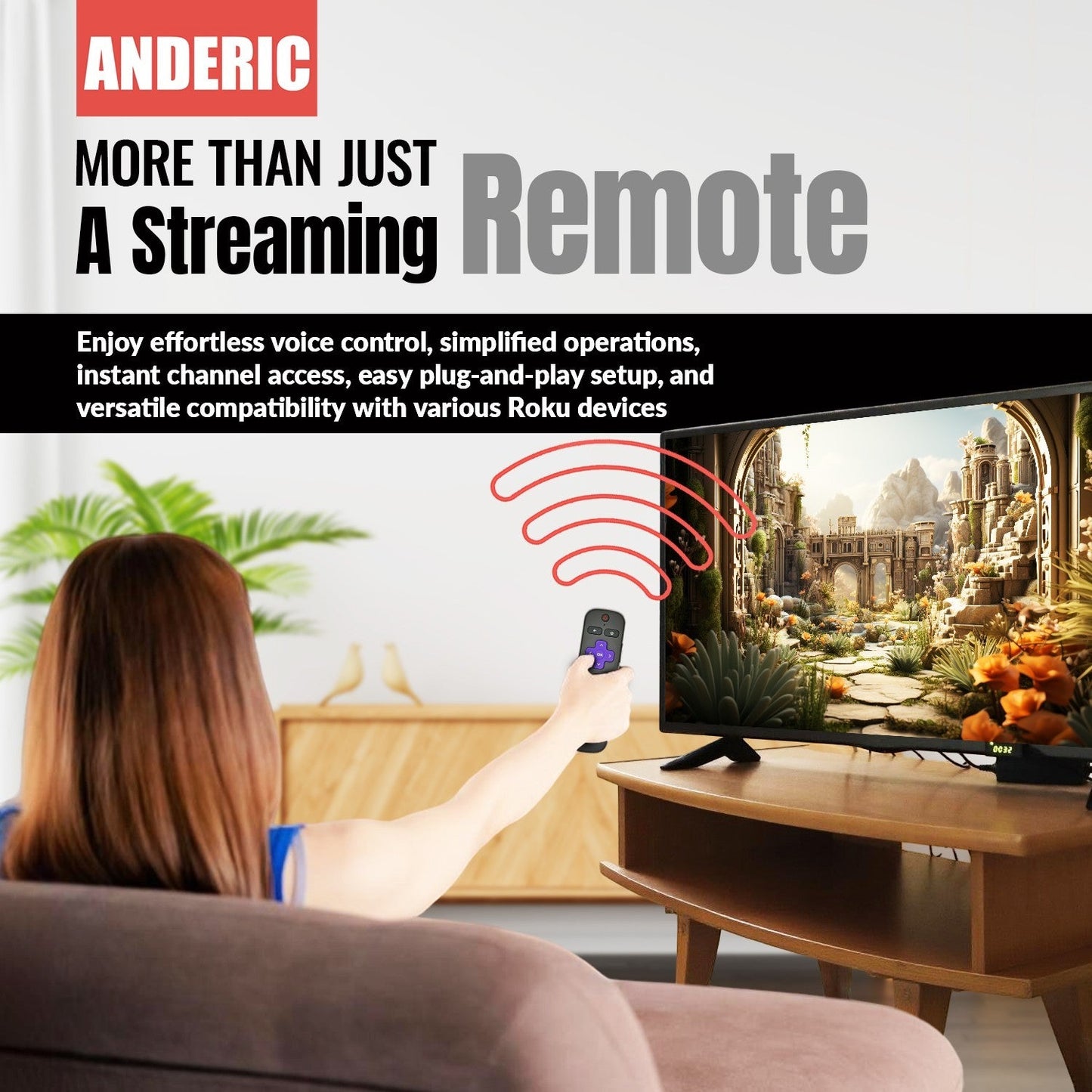 Roku RCEL3 With Headphone jack, Roku TV Remote Control - 3026000134 RC-EL3