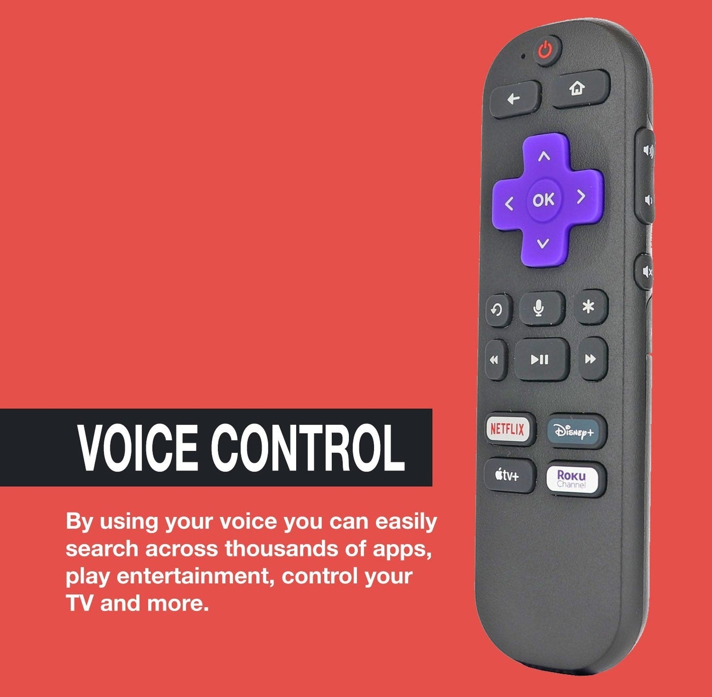 Roku RCEL3 With Headphone jack, Roku TV Remote Control - 3026000134 RC-EL3