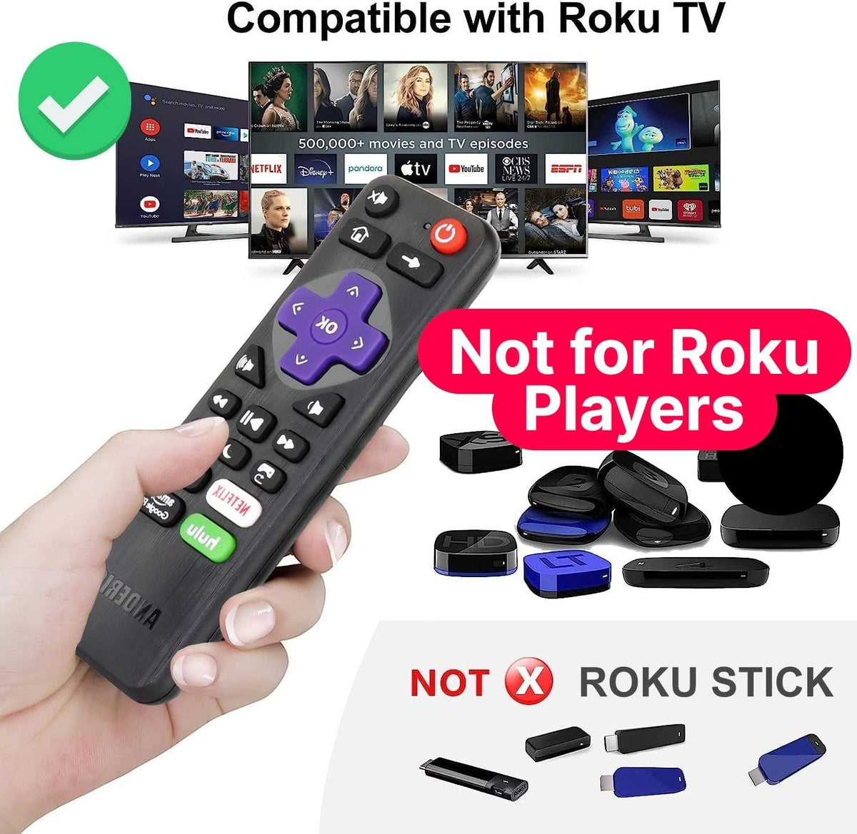 Hitachi X490260 Roku TV Remote Control