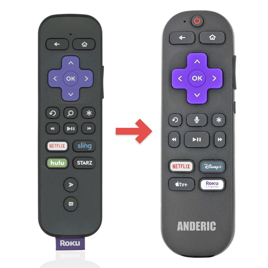 Roku RC-GR4 Streaming Remote Control | RF | Voice | Headphones | A/B | Netflix | Sling | Hulu | Starz - 3226000264