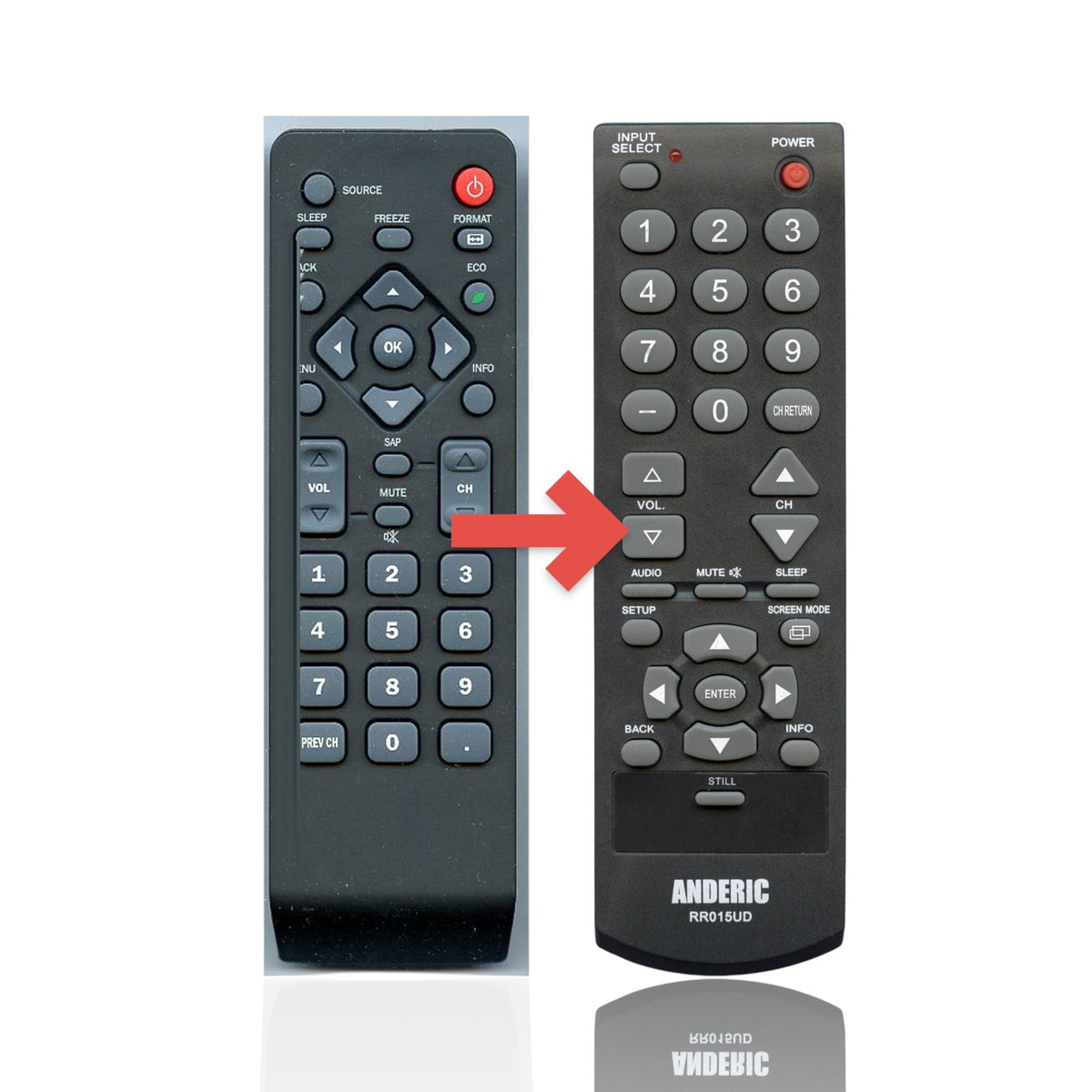 Funai NH001UD Emerson / Sylvania Flat Panel LCD TV Remote Control