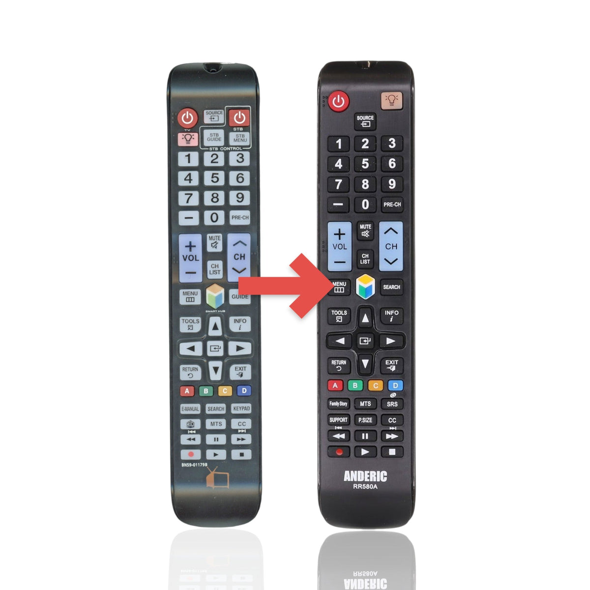 Anderic Substitute For BN5901179B For Samsung TV Remote Control - BN5901179B [RR580A]