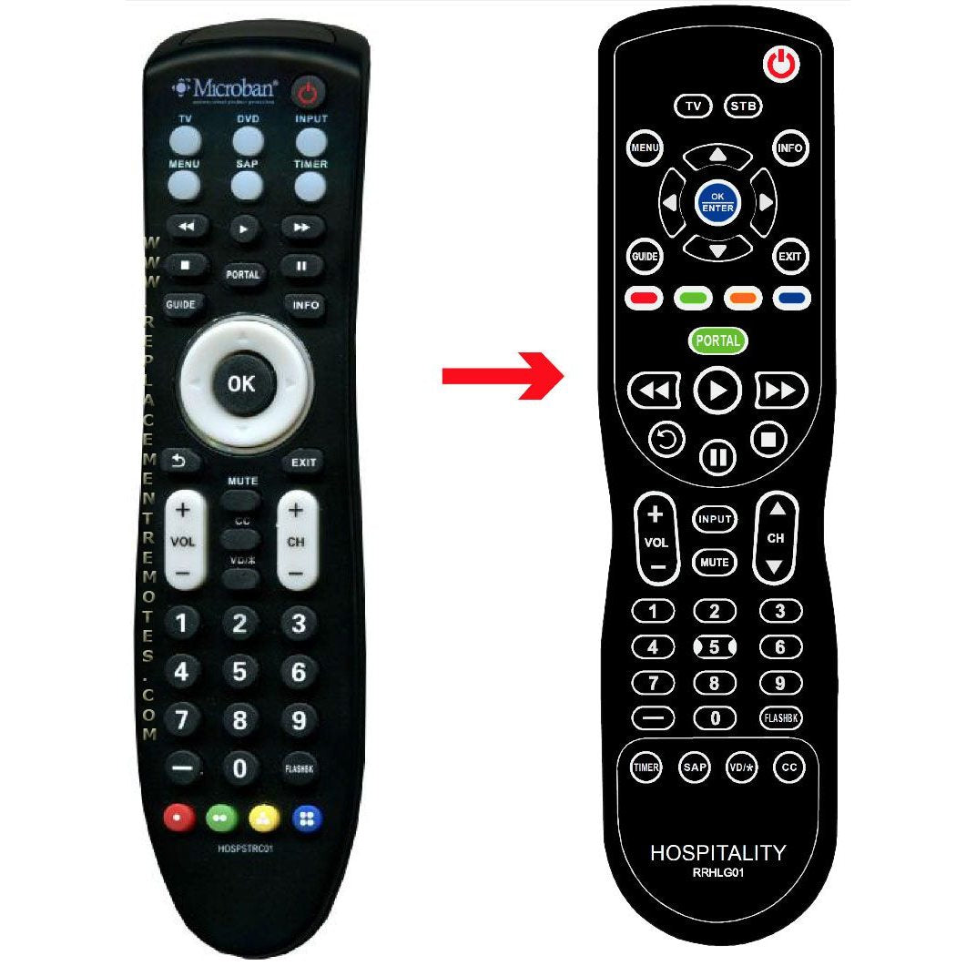 Anderic RRHLG01 Universal Hospitality 1-Device Remote Control Preprogrammed to LG