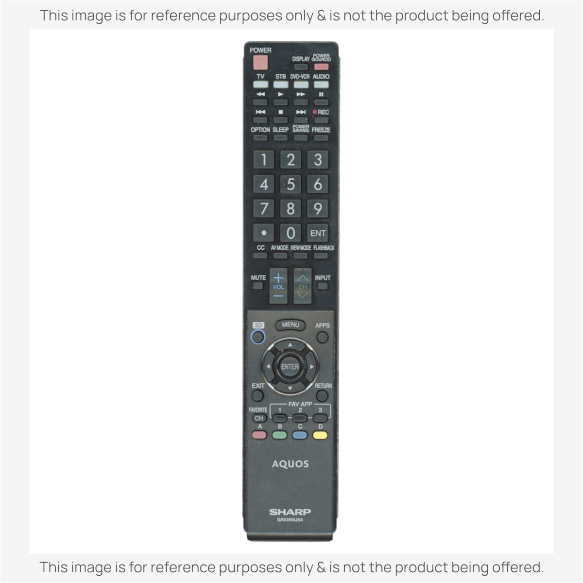 Sharp RRMCGA936WJSA TV Remote Control