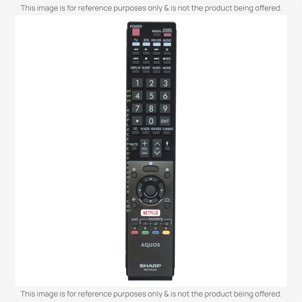 Sharp GB173WJSA AQUOS Smart TV Remote Control | Netflix | IR - RRMCGB173WJSA