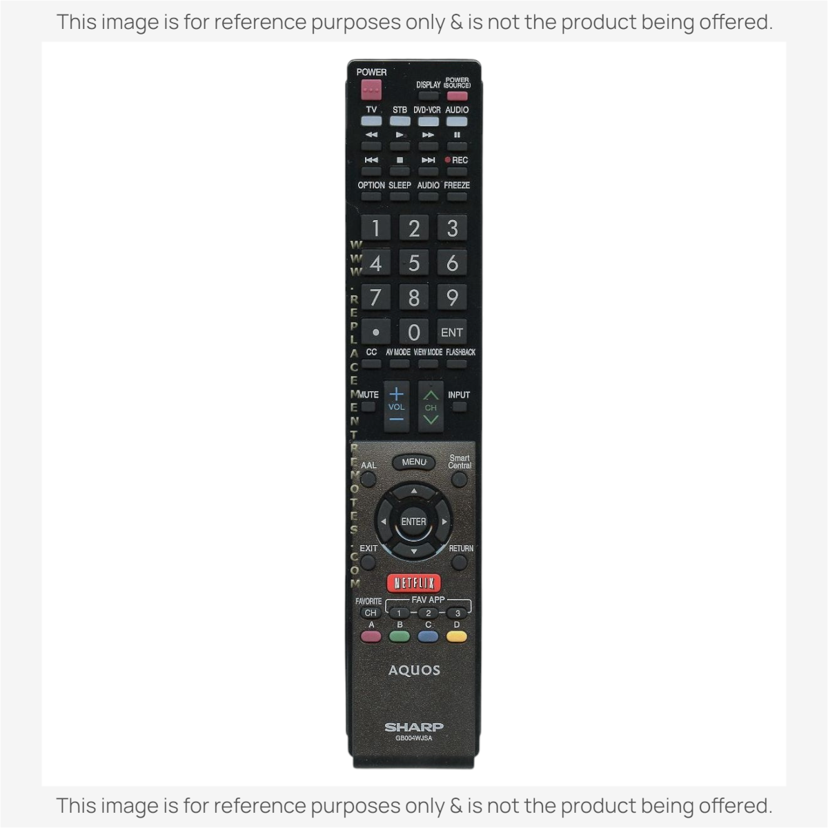 Sharp GB004WJSA Aquos Smart TV Remote Control | IR | Netflix - RRMCGB004WJSA