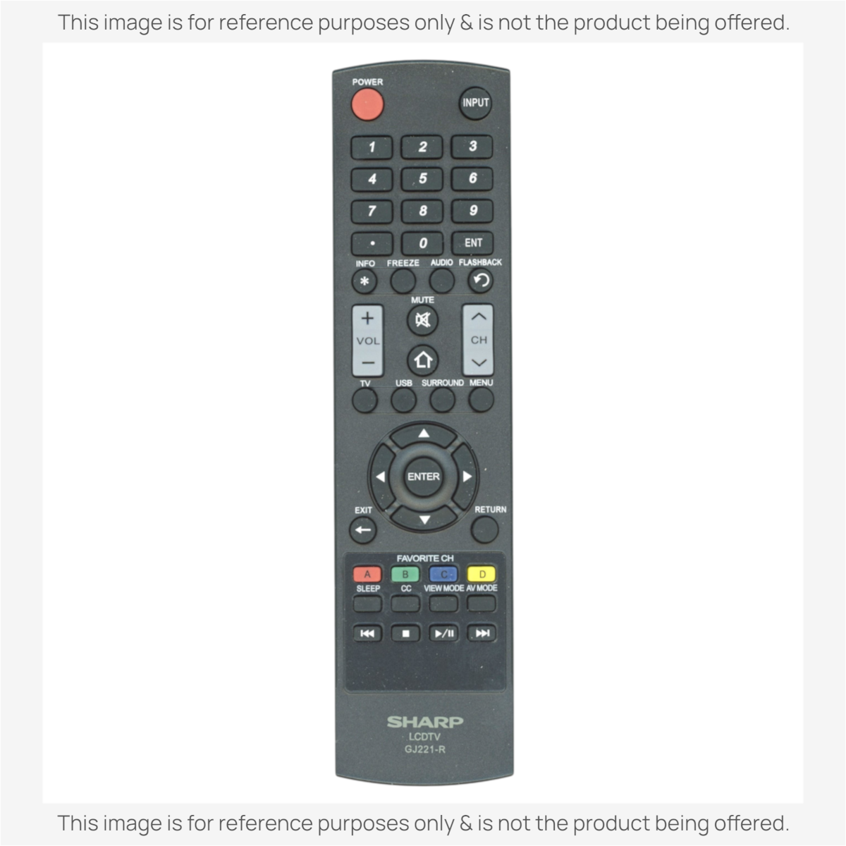 Sharp GJ221R TV Remote Control