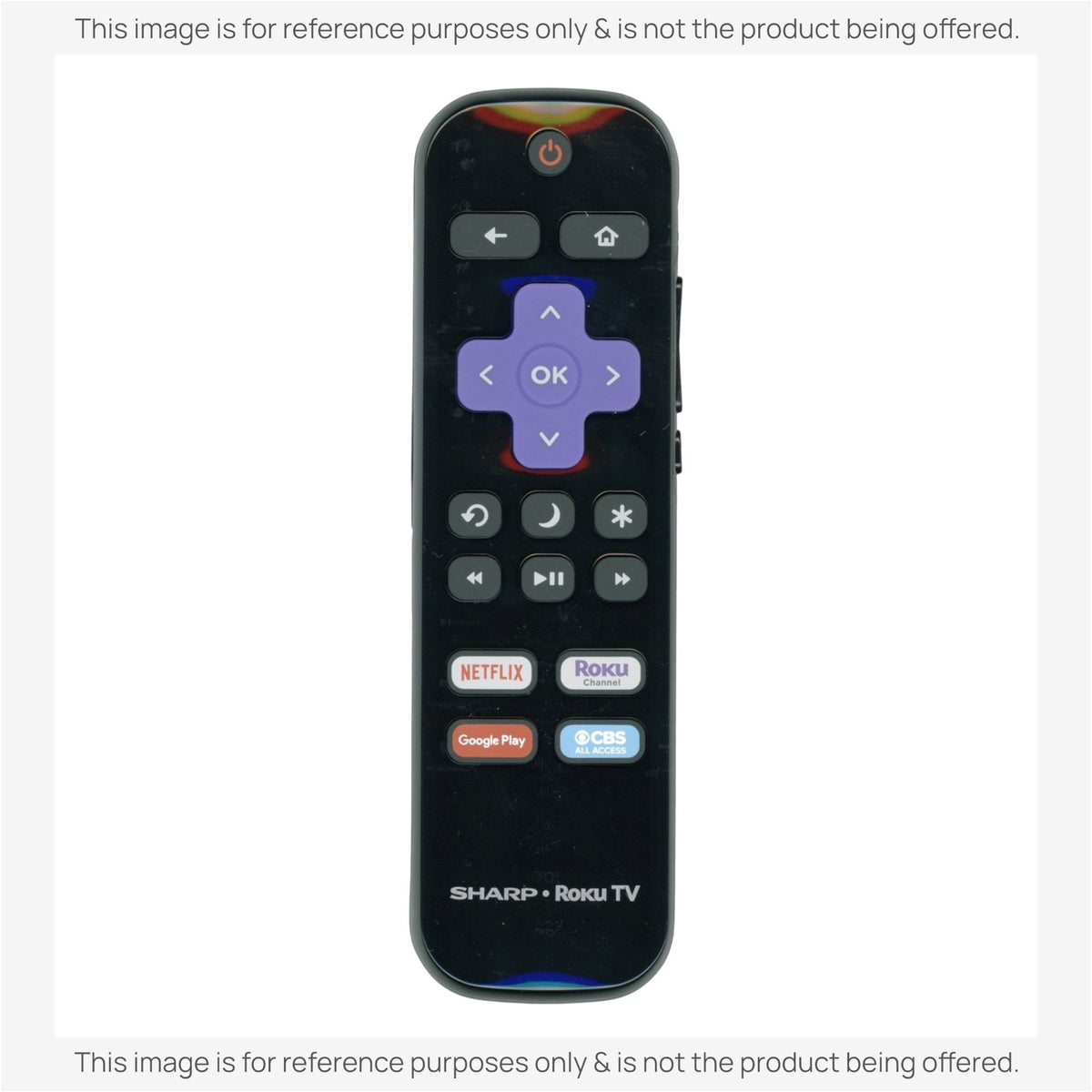 Sharp LC-RCRCA-21 ROKU TV Remote Control | Canada | Netflix | Roku Channel | Google Play | CBS - LCRCRCA21