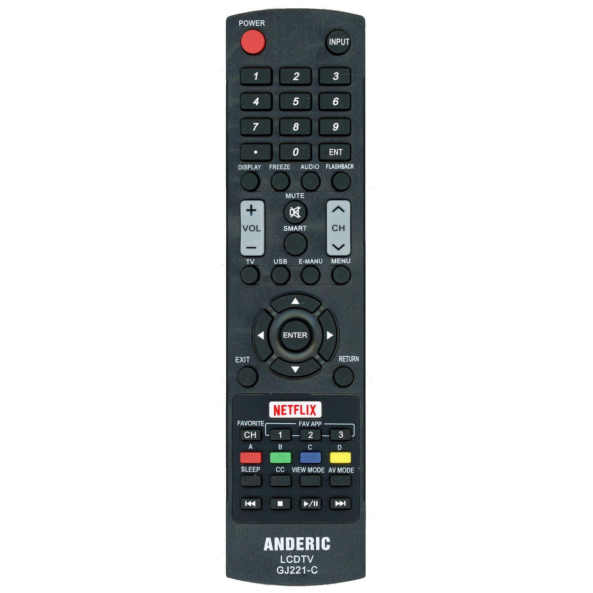 Sharp GJ221C LCD Smart TV Remote Control | Netflix - 9LE098003003220