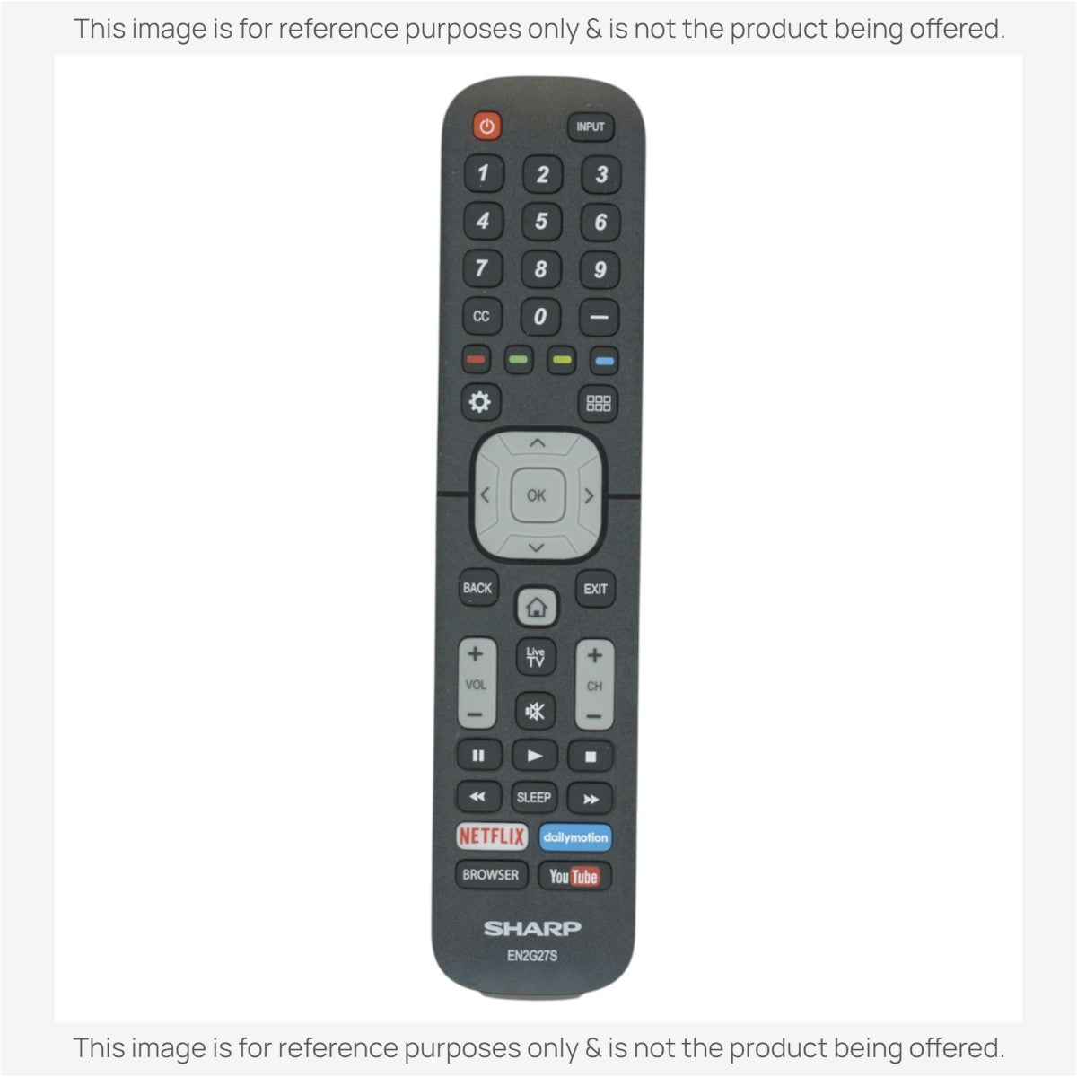 Sharp EN2G27S TV Remote Control
