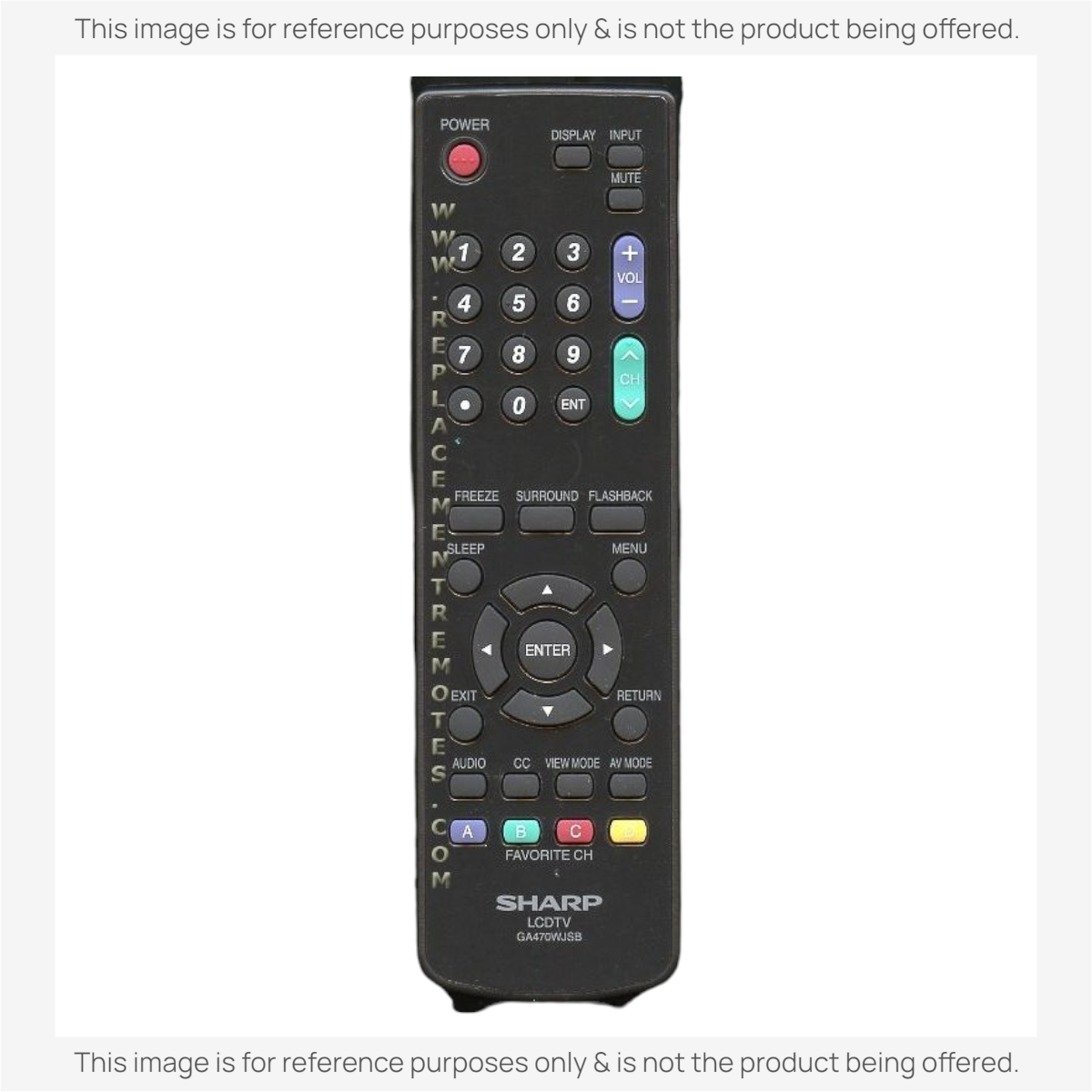 Sharp GA470WJSB TV Remote Control