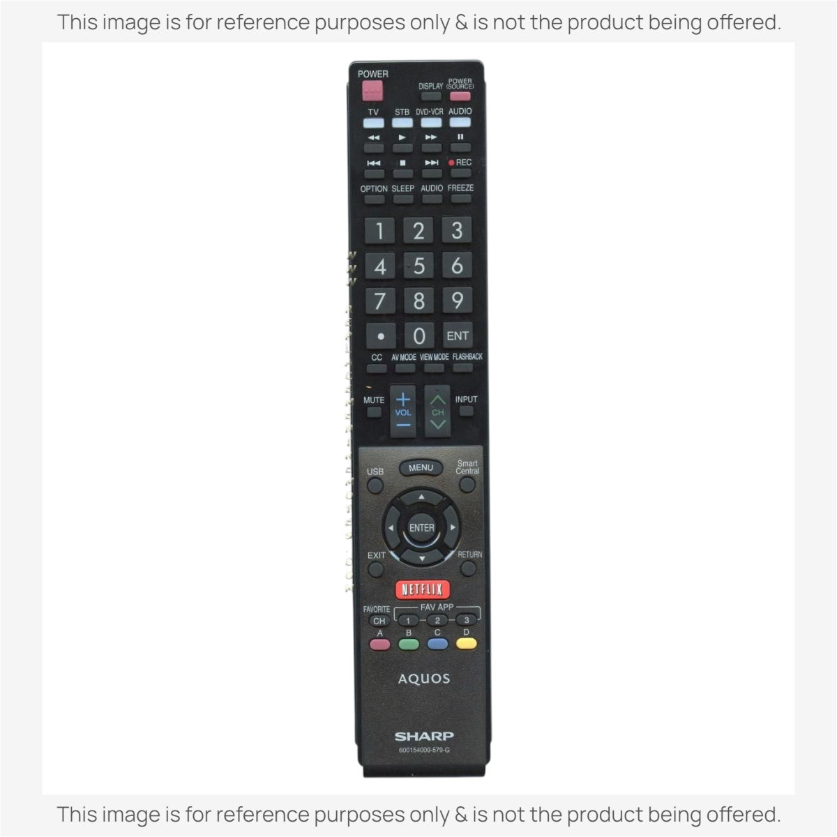 Sharp 600154000579G TV Remote Control