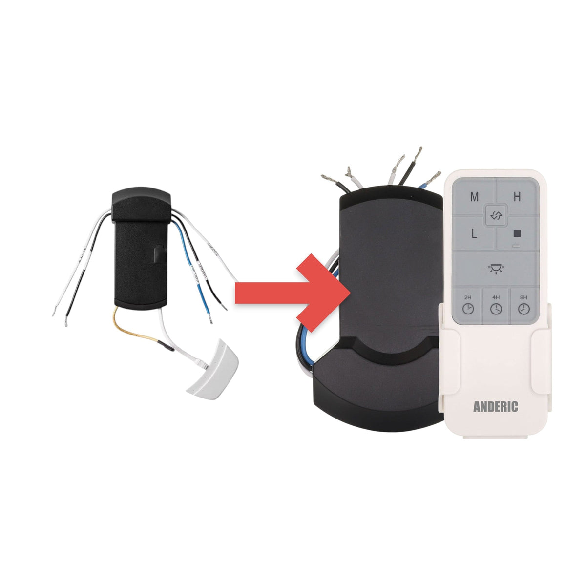 Hampton Bay Universal Smart Wi-Fi 76278 4-Speed Ceiling Fan Remote Control Kit – Compatible with AC Motor Fans via Hubspace