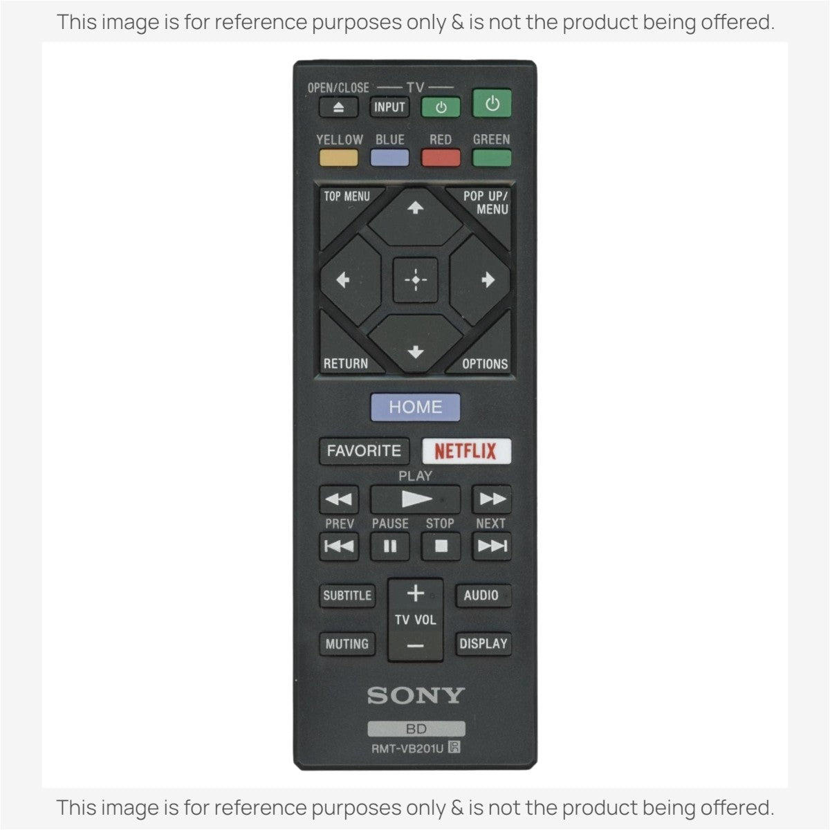 Sony RMT-VB201U Blu-ray Disc Remote Control - 1-493-123-12