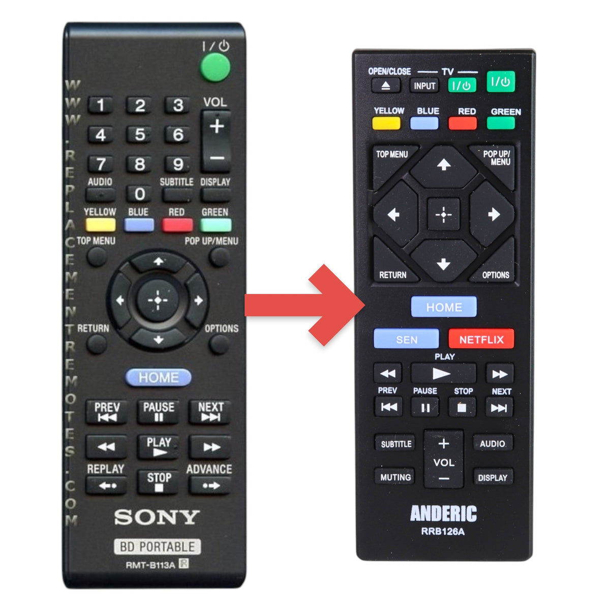 Sony RMT-B113A Blu-ray Disc Remote Control - 9-885-178-97