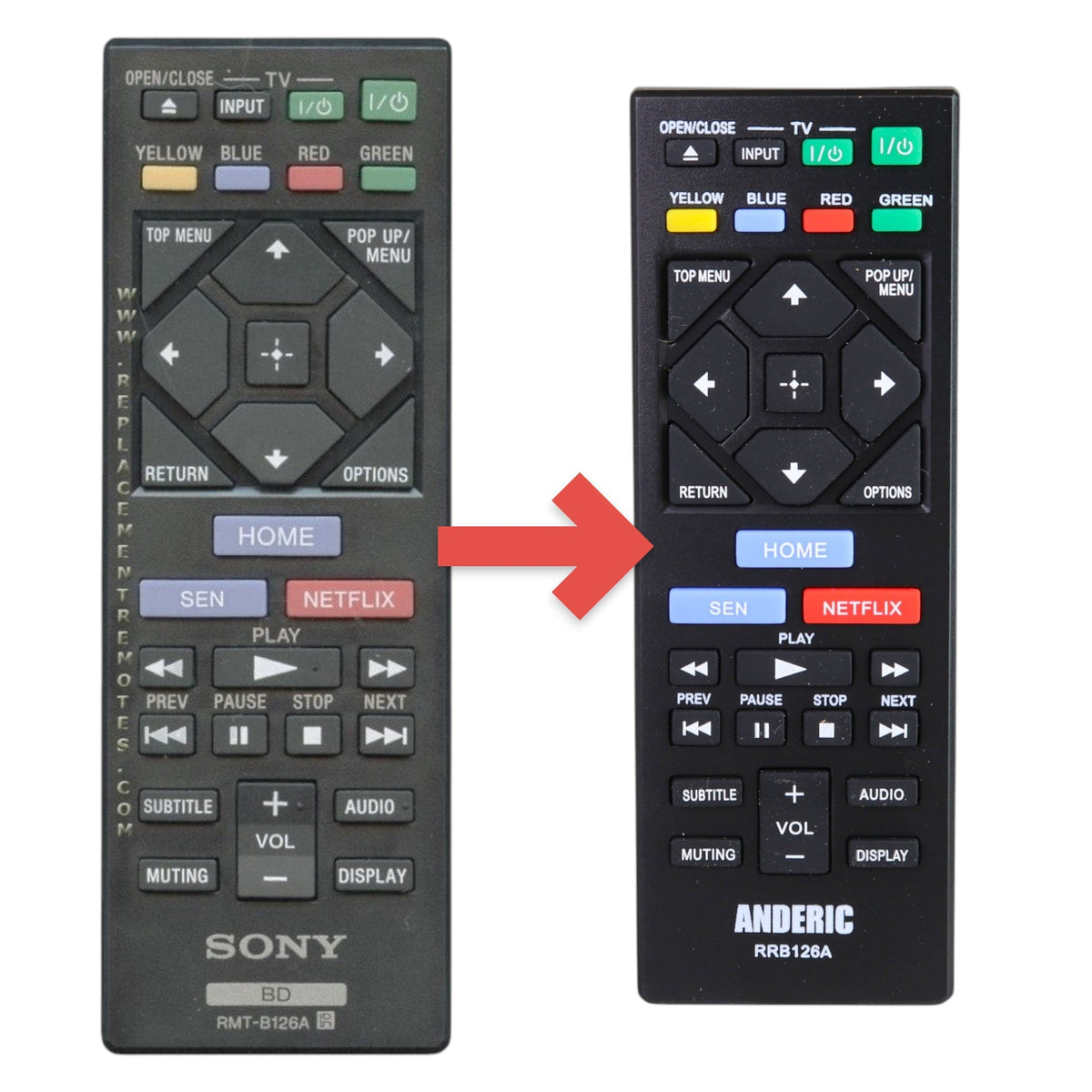 Sony RMT-B126A Blu-ray Disc Remote Control - 1-492-678-11