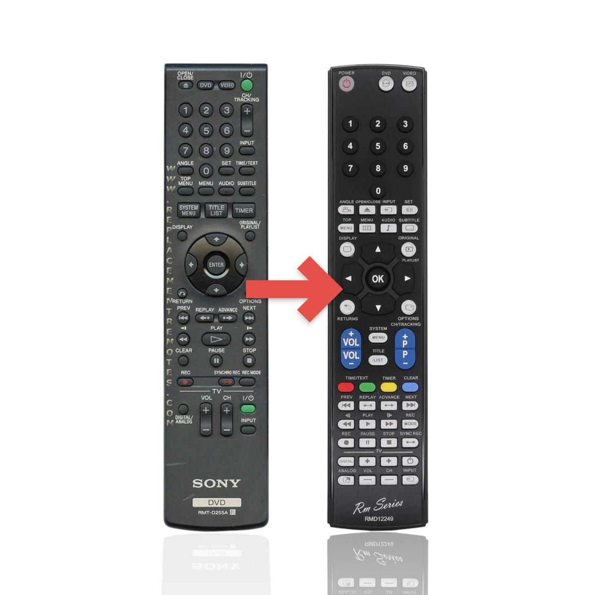 Sony RMT-D255A DVD/VCR Remote Control - 988512077 - RMTD255A