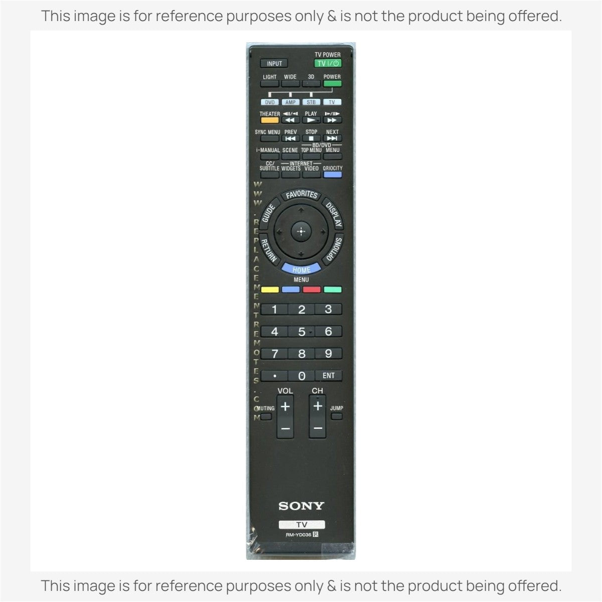 Sony RM-YD036 TV Remote Control - RMYD036